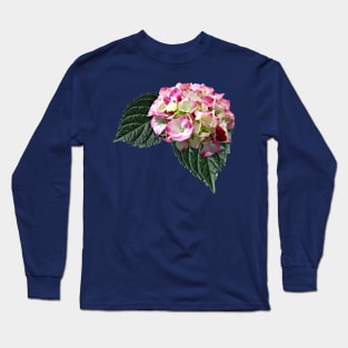 Elegant Pink and White Hydrangea Long Sleeve T-Shirt